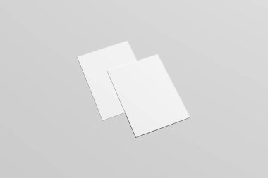 A6 El ilanı / kart / davet Mock-Up-iki el ilanları. 3D çizim