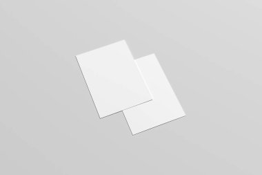 A6 El ilanı / kart / davet Mock-Up-iki el ilanları. 3D çizim