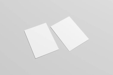 A6 El ilanı / kart / davet Mock-Up-iki el ilanları. 3D çizim