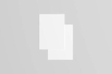 A6 El ilanı / kart / davet Mock-Up-iki el ilanları. 3D çizim