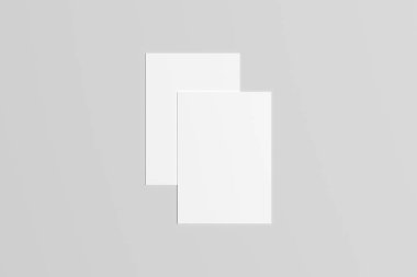 A6 El ilanı / kart / davet Mock-Up-iki el ilanları. 3D çizim