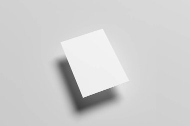 A6 El ilanı / kart / davet Mock-Up. 3D çizim