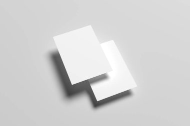 A6 El ilanı / kart / davet Mock-Up-iki el ilanları. 3D çizim