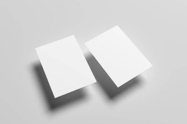 A6 El ilanı / kart / davet Mock-Up-iki el ilanları. 3D çizim