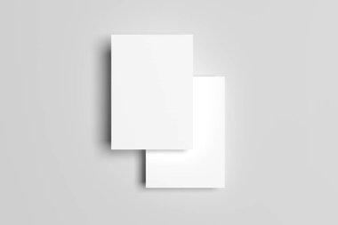 A6 El ilanı / kart / davet Mock-Up-iki el ilanları. 3D çizim