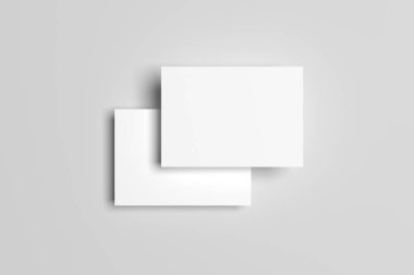 A6 El ilanı / kart / davet Mock-Up-iki el ilanları. 3D çizim