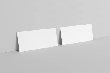 DL el ilanı Mock-Up-iki el ilanları. Duvar arka plan. 3D çizim