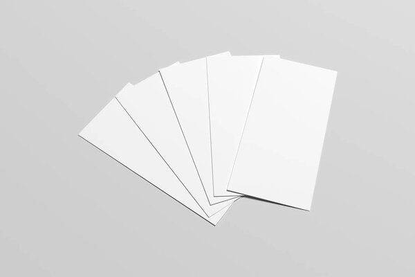 DL Flyer Mock-Up - Multiple Flyer. 3D Rendering.