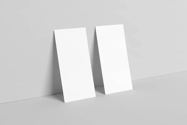 DL el ilanı Mock-Up-iki el ilanları. Duvar arka plan. 3D çizim