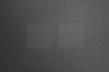 Siyah kare el ilanı / davet Mock-Up-iki el ilanları