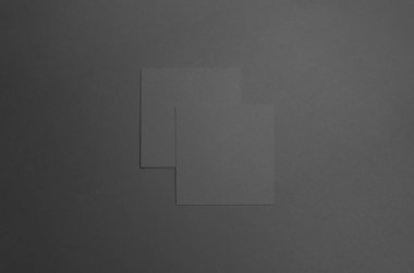 Siyah kare el ilanı / davet Mock-Up-iki örtüşen el ilanları