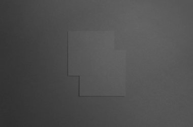 Siyah kare el ilanı / davet Mock-Up-iki örtüşen el ilanları