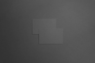 Siyah kartvizit Mock-Up (85x55mm) - iki örtüşen kart