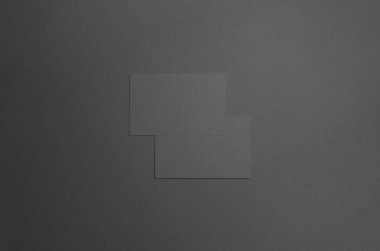 Siyah kartvizit Mock-Up (85x55mm) - iki örtüşen kart