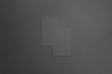 Siyah kartvizit Mock-Up (85x55mm) - iki örtüşen kart