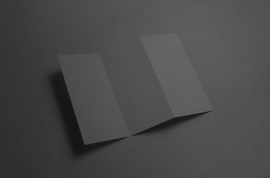 Siyah A4 Z katlı broşür Mock-Up