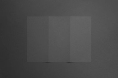 Siyah üç katlı broşür Mock-Up