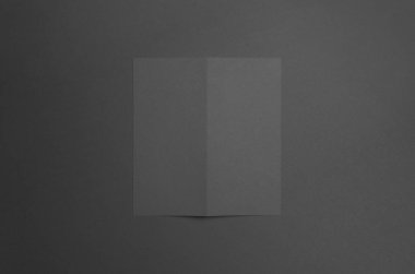 Siyah Dl ikiye katlanmış broşür Mock-Up