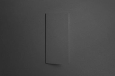 Üç katlı broşür Mock-Up - Siyah ön