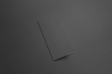 Üç katlı broşür Mock-Up - Siyah ön