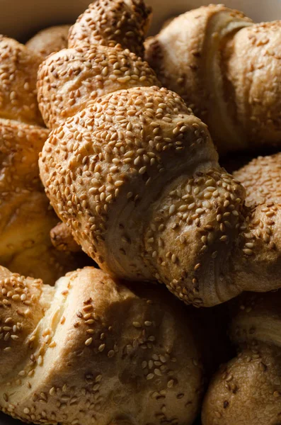 Fresh Croissants Close — Stock Photo, Image