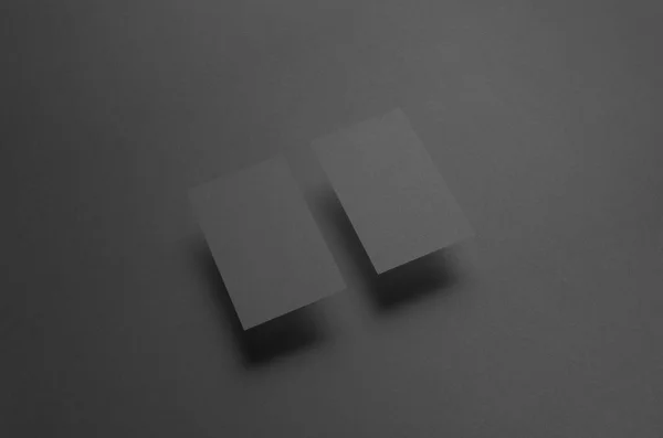 Чорна Візитка Mock 85X55Mm Дві Плаваючі Картки — стокове фото