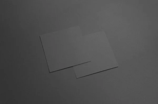 Black Square Flyer Invitation Mock Two Overlapping Flyers — Stock Photo, Image