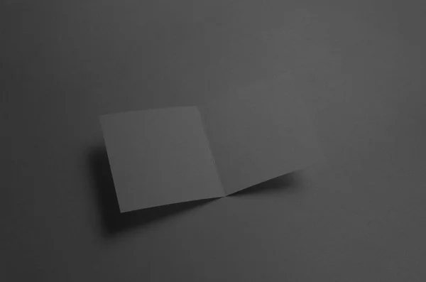 Black Square Bi-Fold Brochure Mock-Up