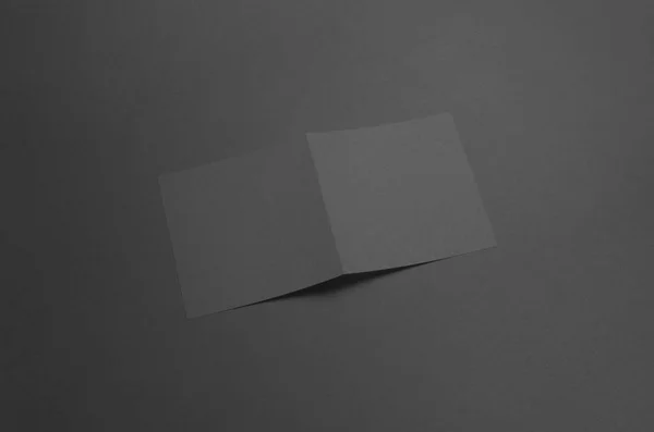 Black Square Bi-Fold Brochure Mock-Up