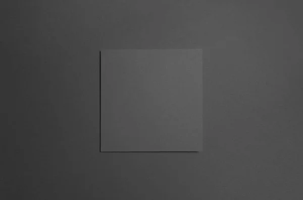 Black Square Bi-Fold Brochure Mock-Up - Front