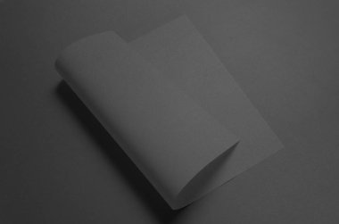 Siyah A3 Poster Mock-Up - eğri