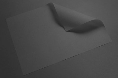 Siyah A3 Poster Mock-Up-katlanmış köşeye