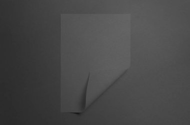 Siyah A3 Poster Mock-Up-katlanmış köşeye