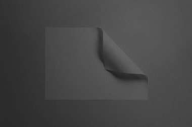 Siyah A3 Poster Mock-Up-katlanmış köşeye