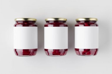 Pancar turşusu kavanoz uyrağı. Üst görünüm, boş etiket.