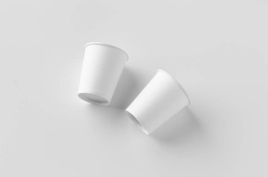 8 oz. kapaksız beyaz kahve kağıt fincan mockup.