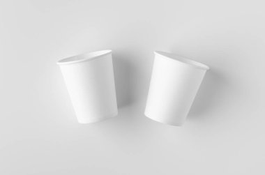 Kapaksız bir 8 oz. beyaz kahve kağıt fincan mockup üst görünümü.