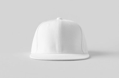 Gri arka planda beyaz kapak modeli, ön manzara..