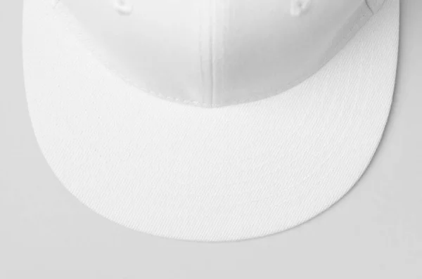 White Snapback Cap Mockup Closeup — Stock Photo, Image