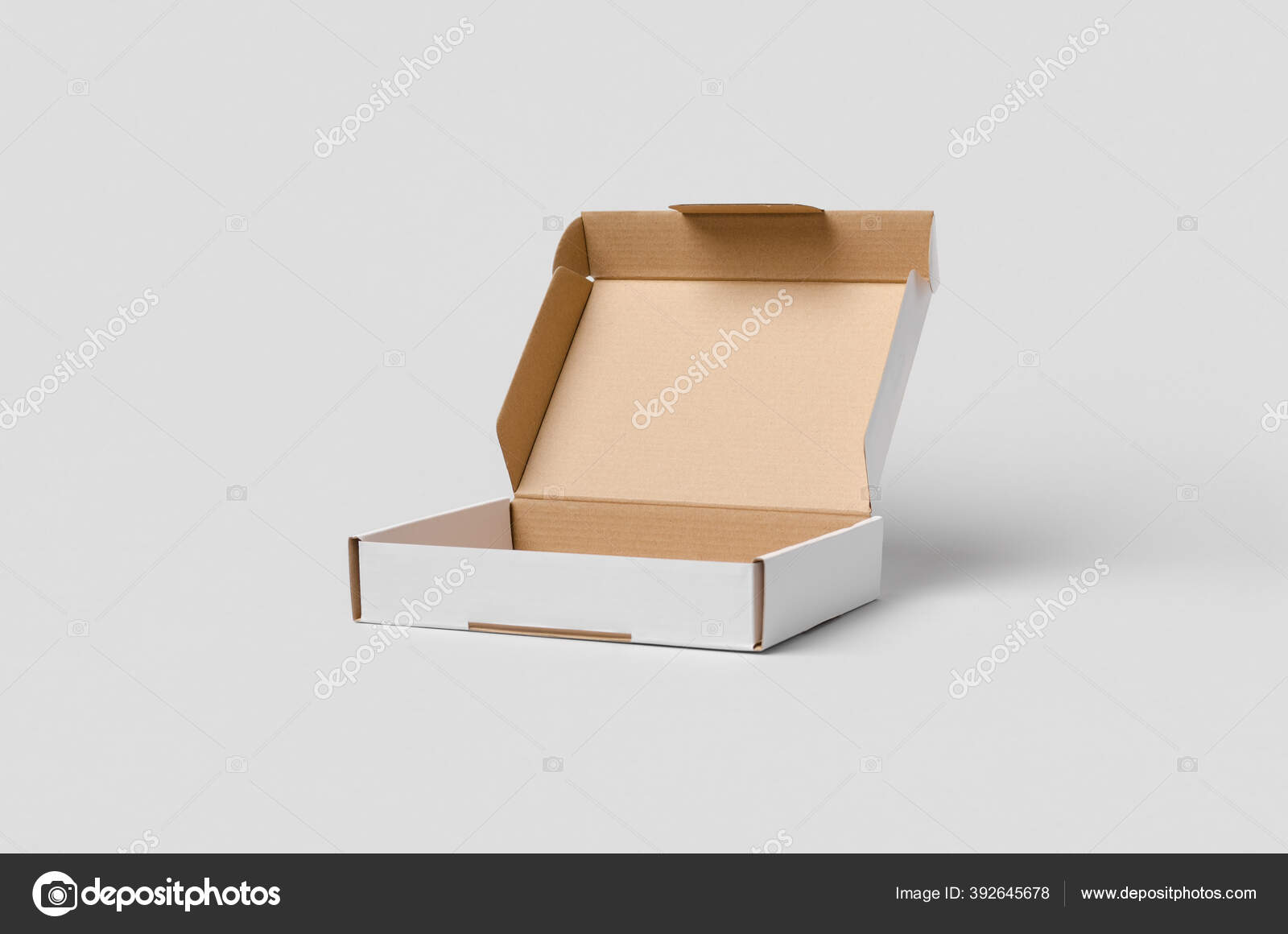 Download Cardboard Postal Mailing Box Mockup Opened Lid Stock Photo Image By C Shablonstudio 392645678