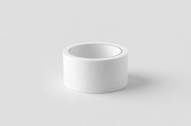 Gri arkaplanda beyaz koli bandı..