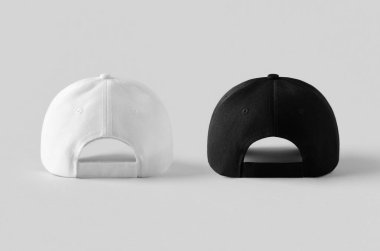 Siyah beyzbol şapkası gri arka planda, arka planda..