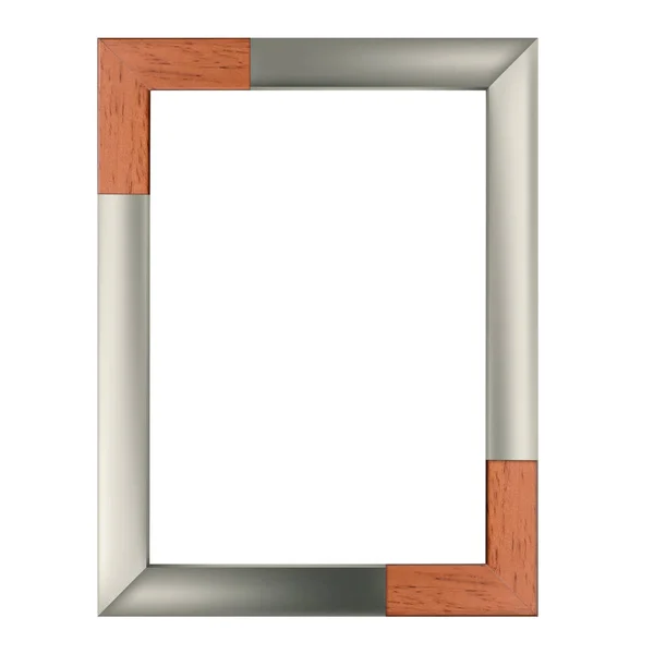 Modern Simple Frame Made Wood Steel Portrait Pictures — Stock Photo, Image