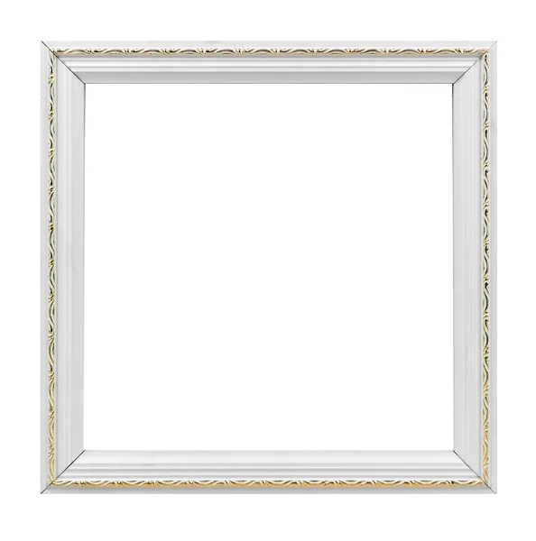 White Photo Frame White Background Golden Decoration — Stock Photo, Image