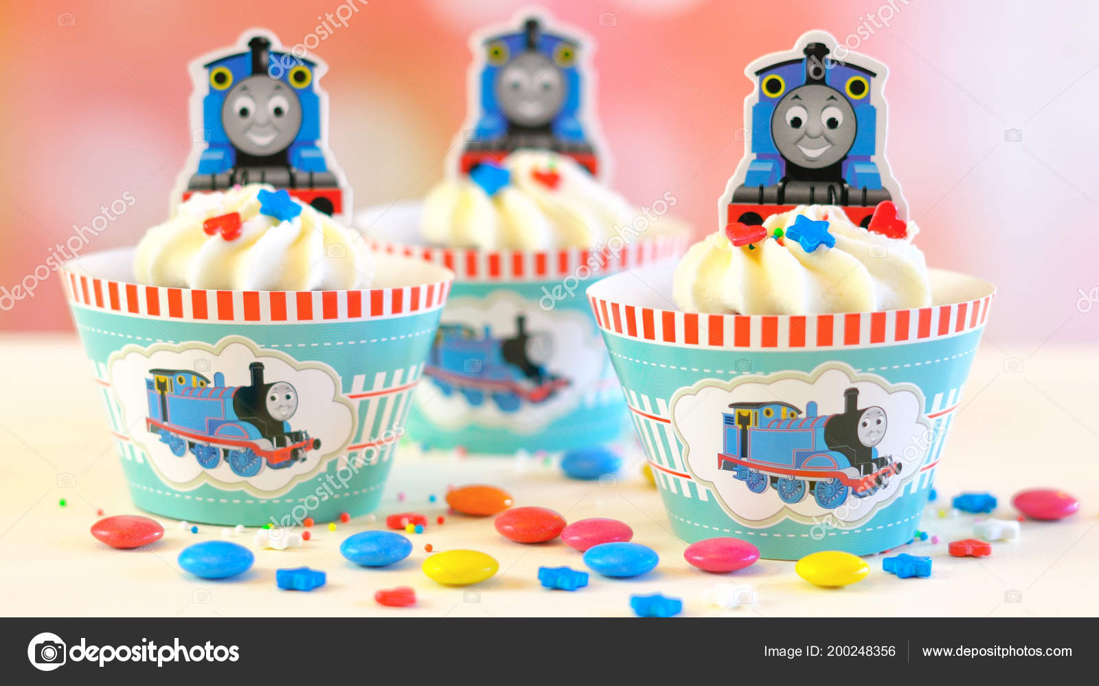 Childrens Birthday Party Thomas The Tank Engine Themed Cupcakes