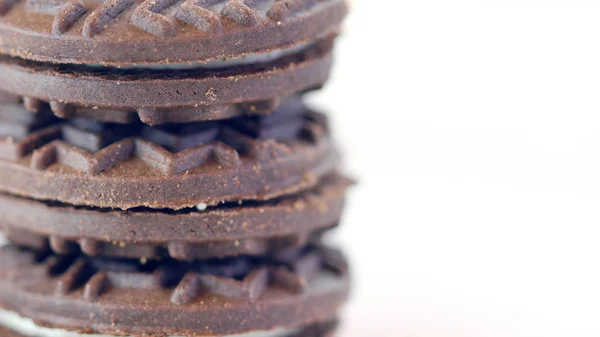 Macro close-up de pilha de cookies . — Fotografia de Stock