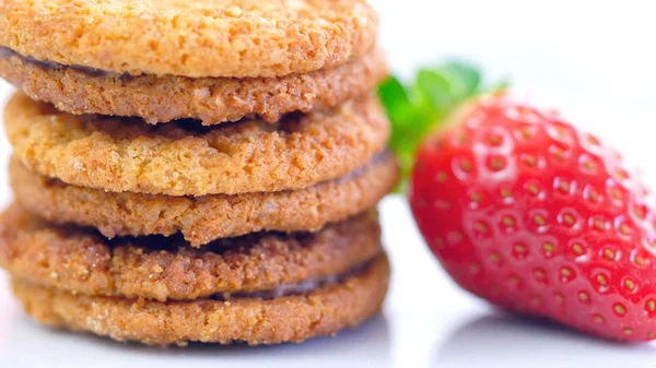 Macro closeup of stack of cookies. — Stock Photo, Image