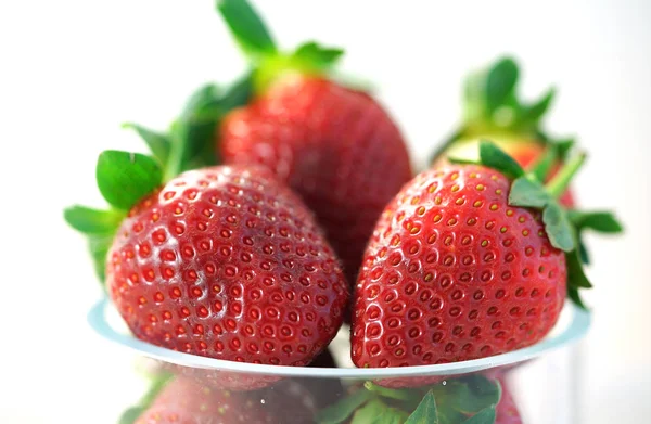 Macro closeup of fresh strawberry fruit — Stock Photo, Image