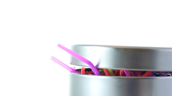 Banning plastic straws enviromental concerns concept. — Stock Photo, Image