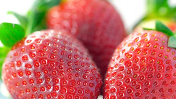 Macro closeup of fresh strawberry fruit — Stock Photo, Image